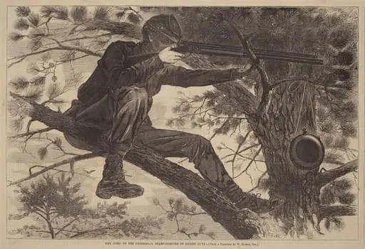 The Army of the Potomac - A Sharp-Shooter on Picket Duty, by American 19th Century, 1862