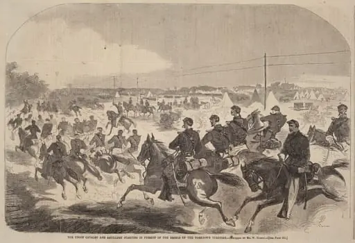 The Union Cavalry and Artillery Starting in Pursuit of the Rebels up the Yorktown Turnpike, by American 19th Century