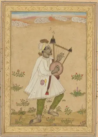 An African Lyre Player (recto)