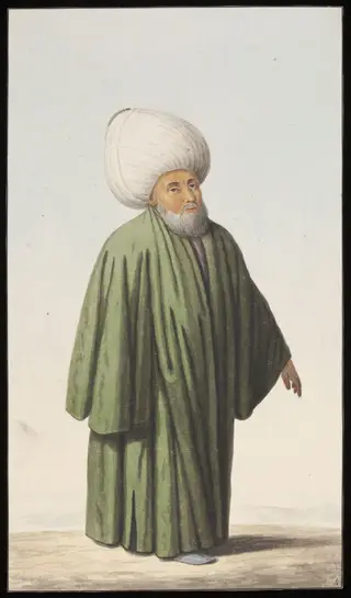 An Ottoman cleric, possibly the Nakibulesraf, or the representative at Istanbul of the Sherif of Mecca