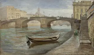 An Overcast Day in Florence near Ponte Santa Trinità, by Theodor Philipsen