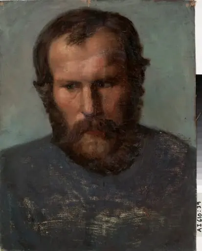 Parrakkaan miehen muotokuva ; keskeneräinen, by Anders Ekman