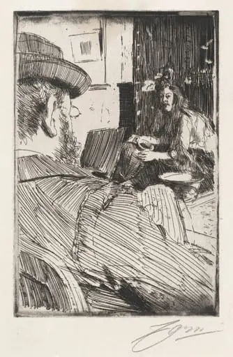 Albert Besnard and His Model, by Anders Zorn