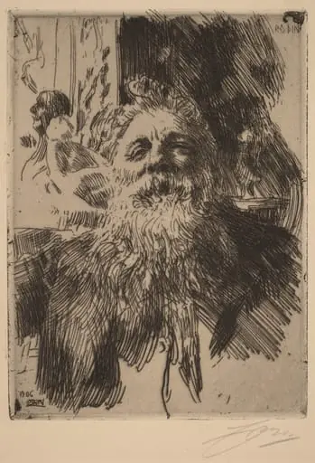 Auguste Rodin, by Anders Zorn