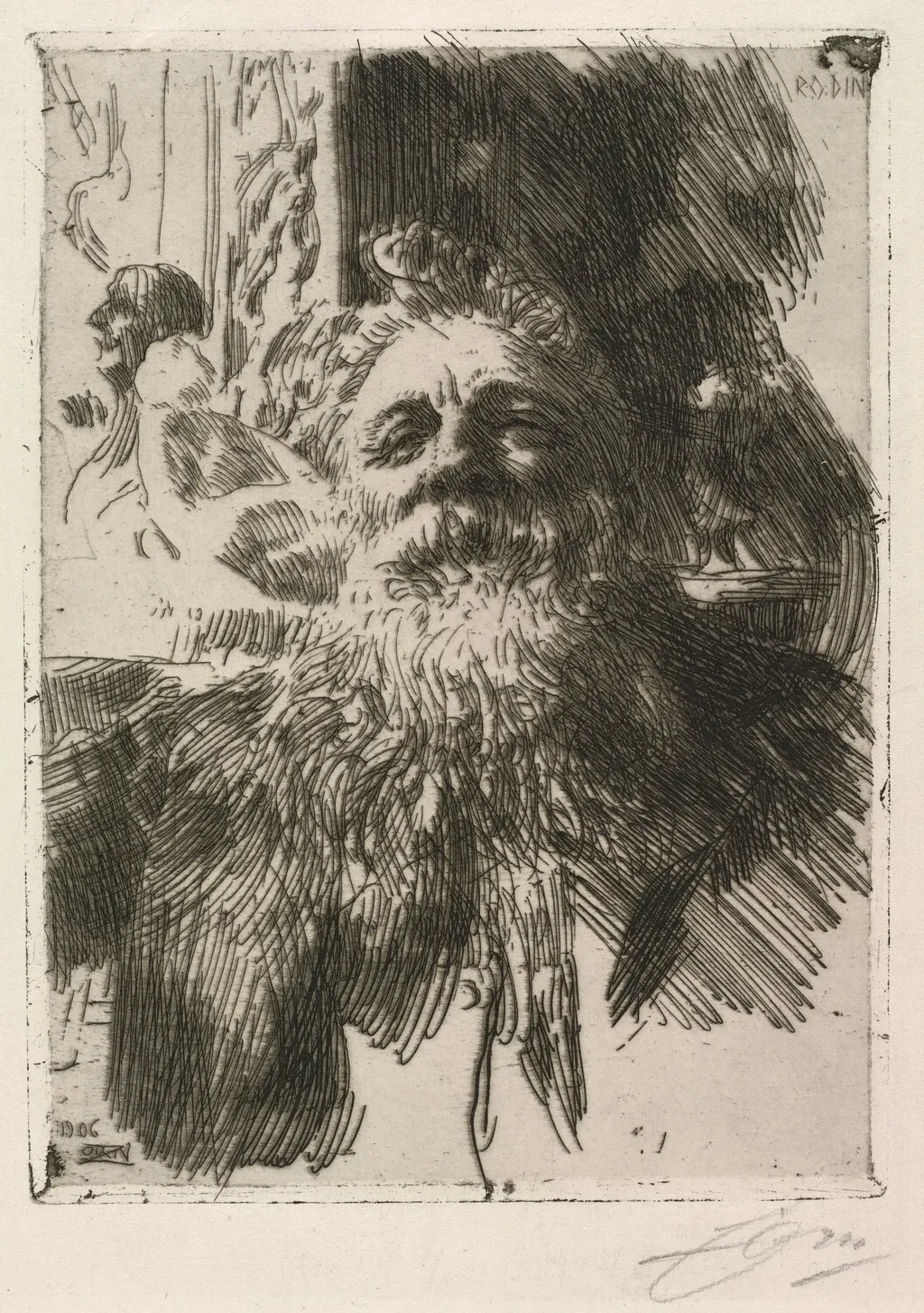 Auguste Rodin, by Anders Zorn, 1906