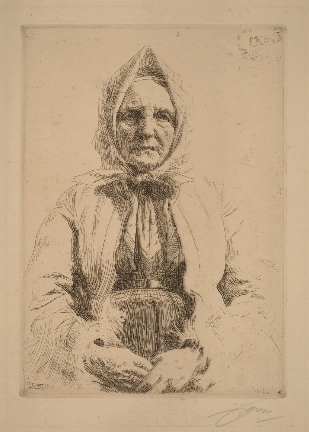 Mona, by Anders Zorn, ink, 1911
