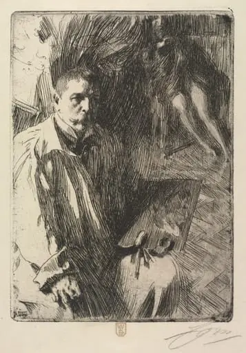 Portrait of the Artist and His Model, by Anders Zorn