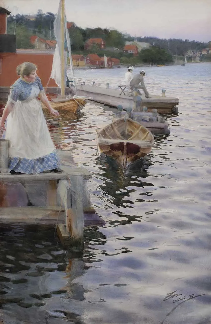 Vågskvalp, by Anders Zorn, unspecified, 1894