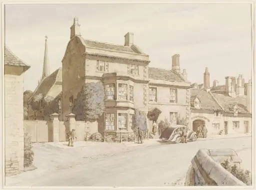 Houses by the Bridge at Burford, by Anderson