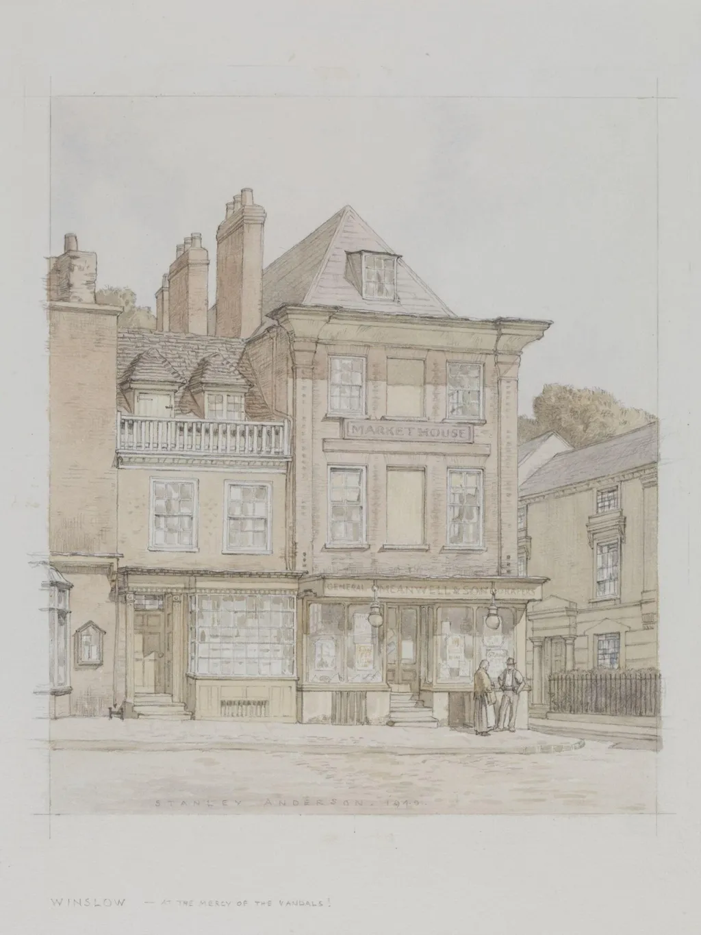 Market House, Winslow, by Anderson, watercolor, 1940