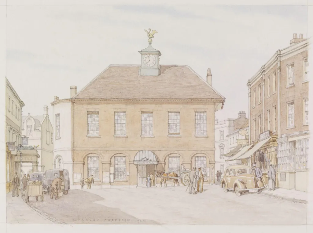 Town Hall, Buckingham, by Anderson, watercolor, 1940