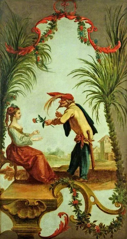 Scapino and a Lady, by Andien de Clermont, oil, 1742