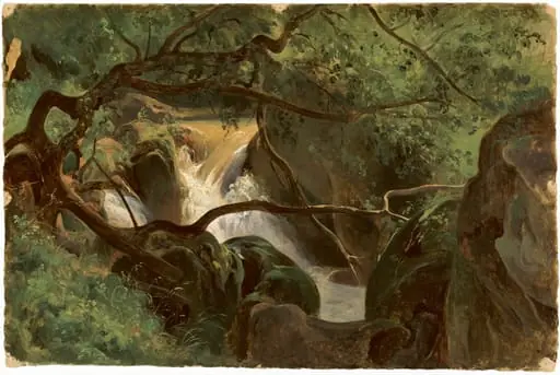 Forest Interior with a Waterfall, Papigno, by André Giroux