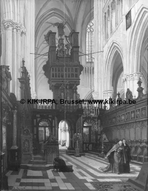 Interior of he Cathedral of Bruges, by André-Joseph Minguet