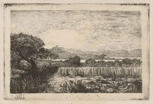 Village Overlooking a Bay, by André-Marie-Paul Borel