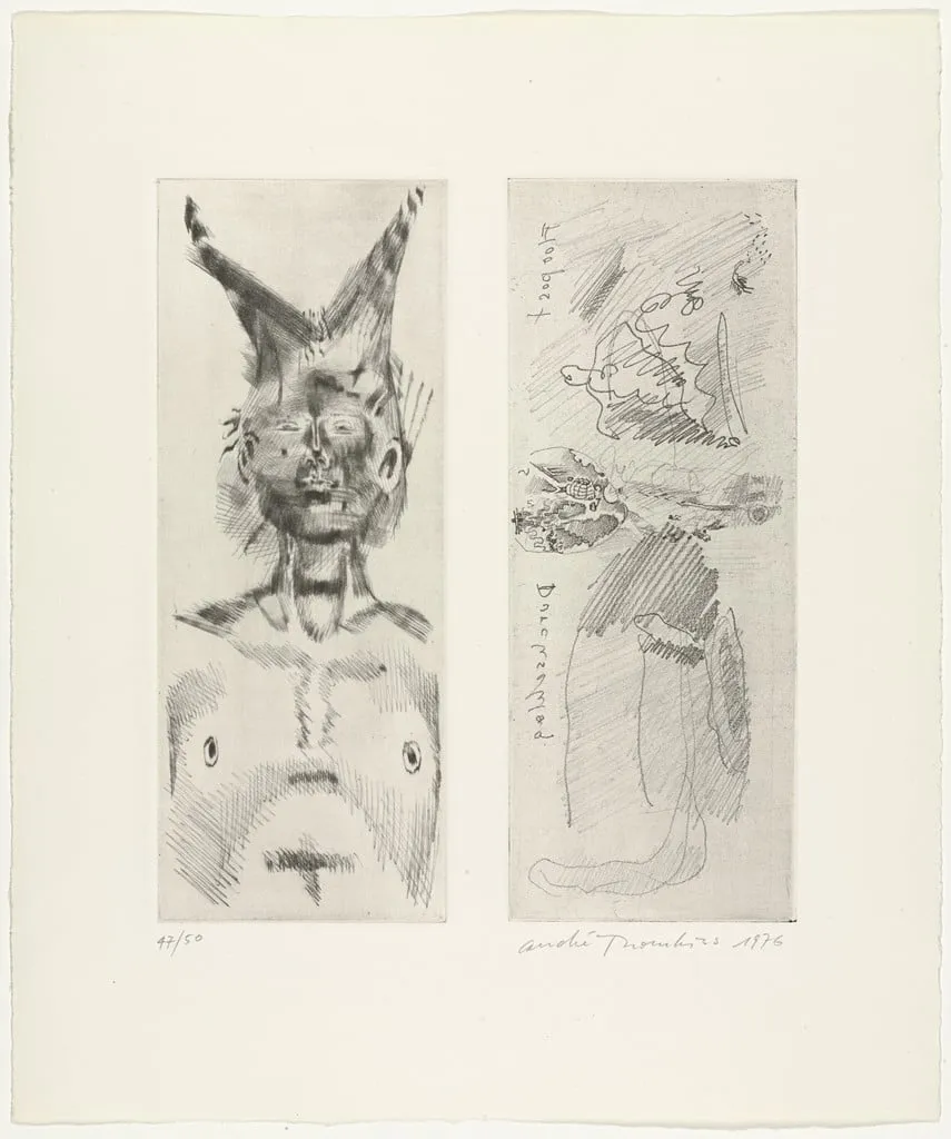 Untitled, by André Thomkins, ink, 1976