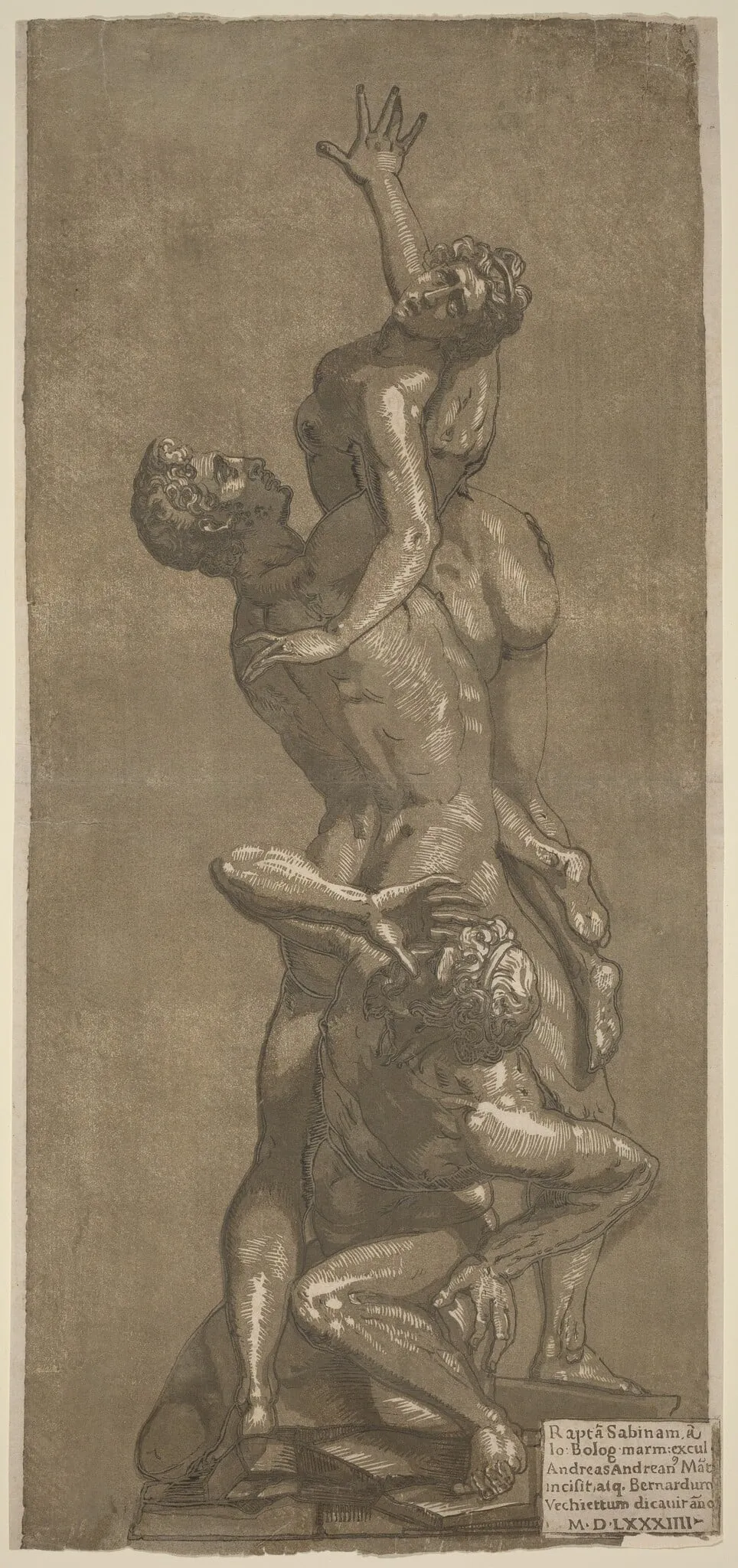 The Rape of a Sabine, by Andrea Andreani, ink, 1584