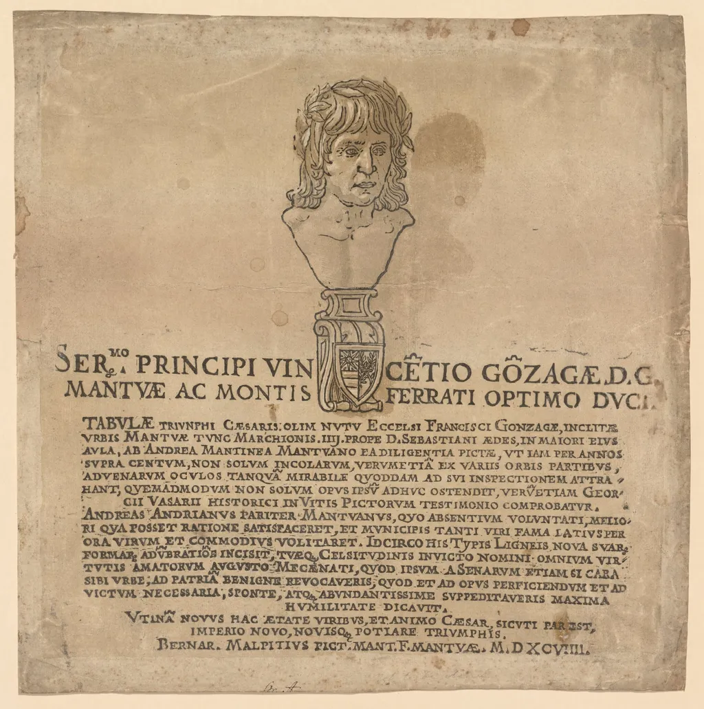 The Triumph of Julius Caesar: Frontispiece, by Andrea Andreani, 1596