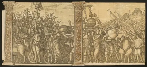 The Triumph of Julius Caesar [no.3 and 4 plus 2 columns], by Andrea Andreani