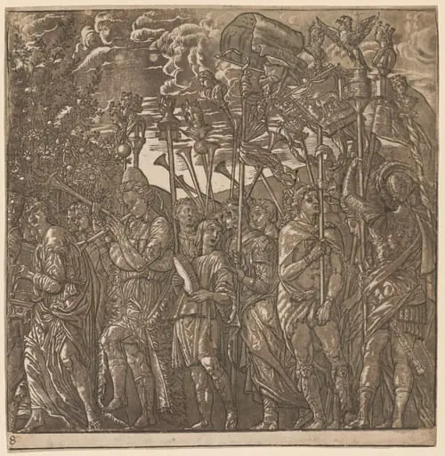 The Triumph of Julius Caesar: Soldiers Carrying Banners and Standards, by Andrea Andreani