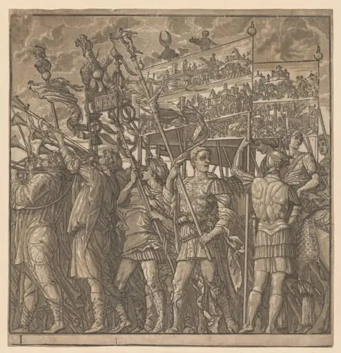 The Triumph of Julius Caesar: Soldiers Carrying the Pictures of War, by Andrea Andreani