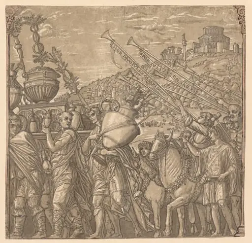 The Triumph of Julius Caesar: Soldiers Carrying Vases, by Andrea Andreani