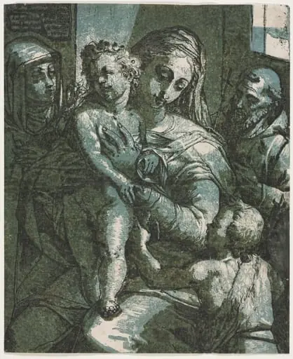 Virgin and Child with St. John, St. Catherine of Siena and Saint Francis, by Andrea Andreani