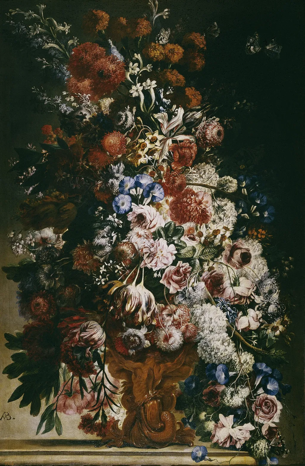 Flowerpiece, by Andrea Belvedere, oil, 1698