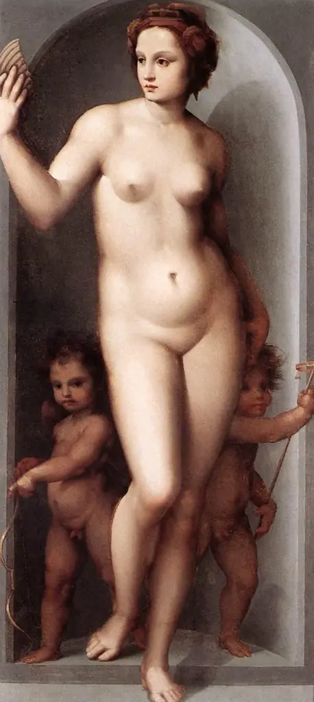 Venus and Two Cupids, by Andrea del Brescianino
