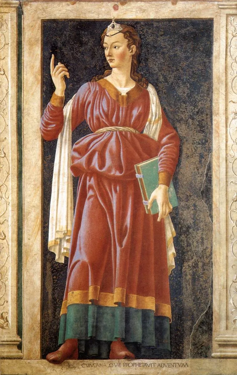 Famous Persons: The Cumean Sibyl, by Andrea del Castagno, fresco, 1450