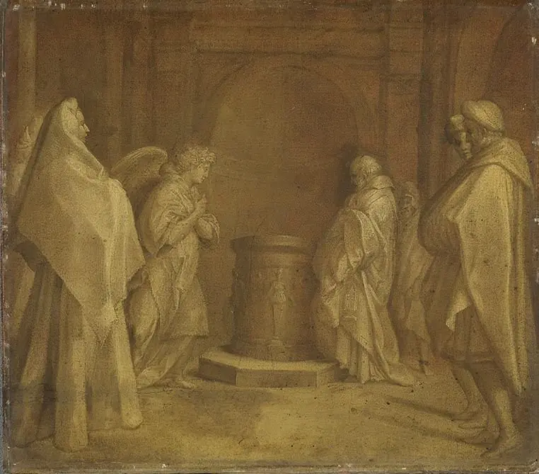 Annunciation of the birth of John the Baptist, by Andrea del Sarto