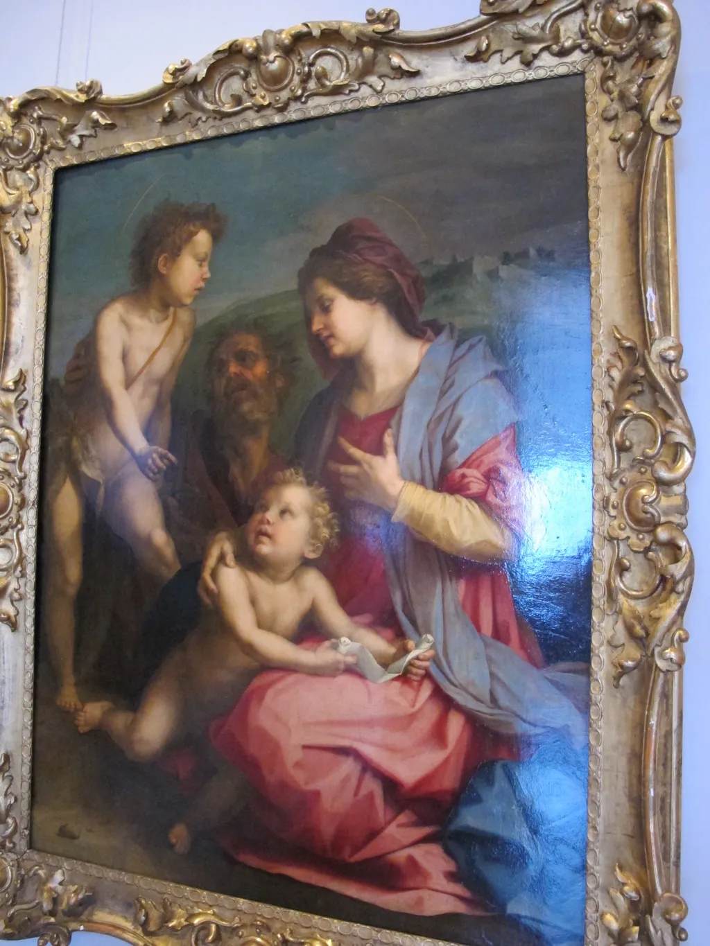 Holy Family with St John the Baptist, by Andrea del Sarto, oil, 1529