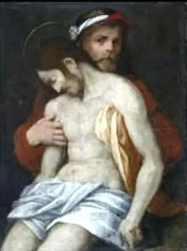 Iosif din Arimatea sprijinind trupul lui Iisus, by Andrea del Sarto