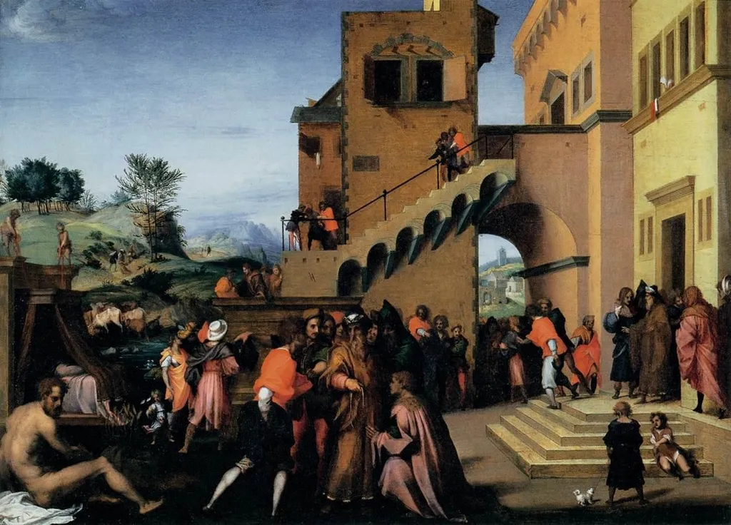 Joseph interpreting Pharaoh's dresm, by Andrea del Sarto, oil, 1515