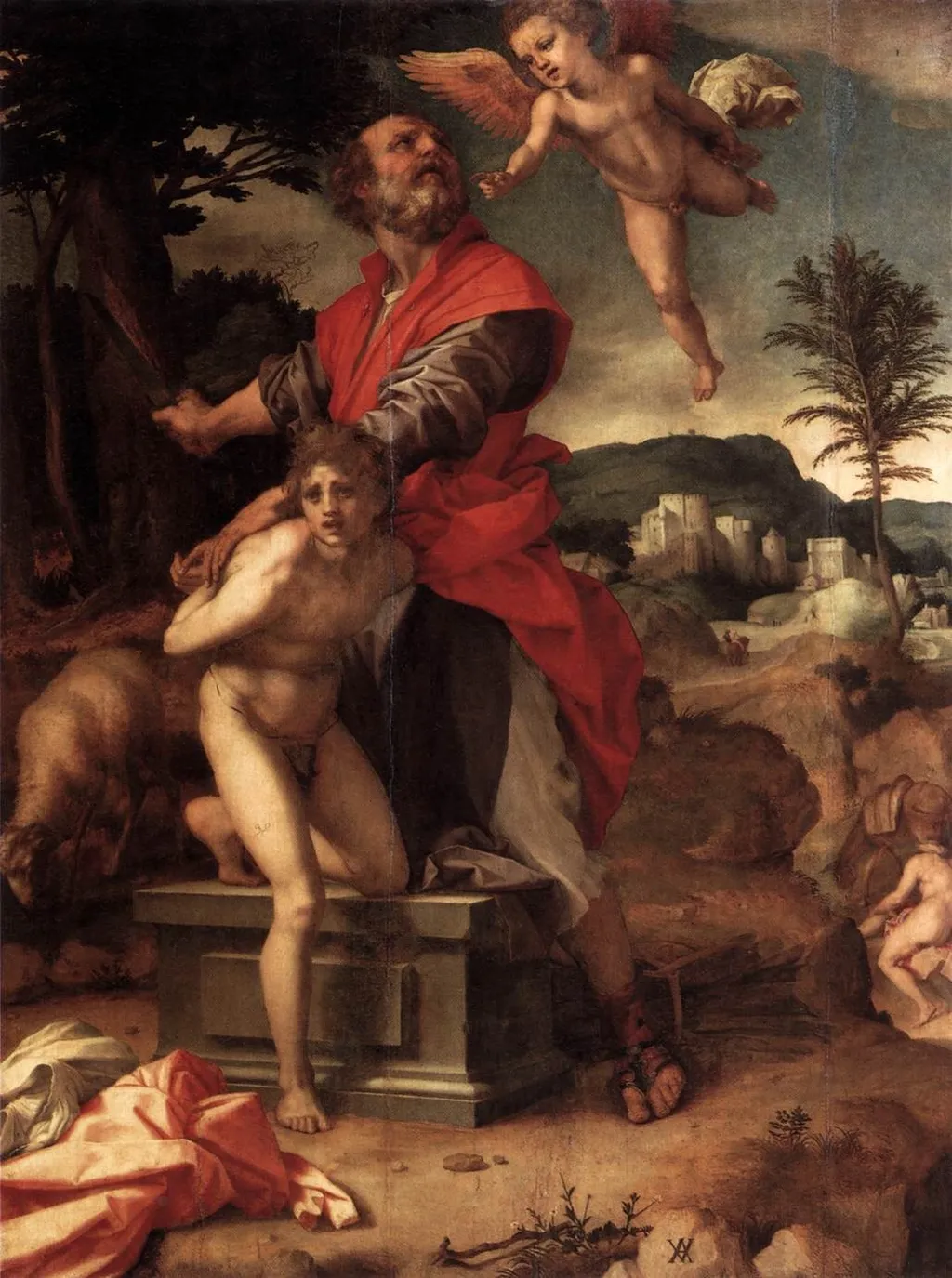 The Sacrifice of Isaac, by Andrea del Sarto, oil, 1527