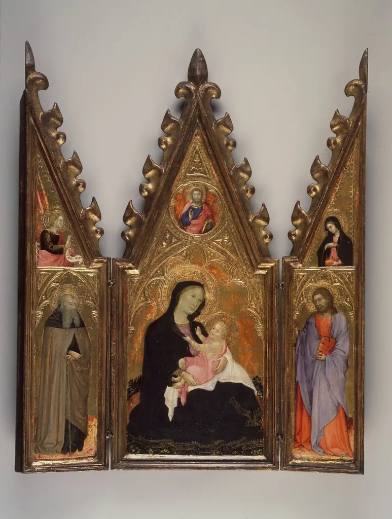 Madonna of Humility, portable altarpiece, by Andrea di Bartolo