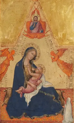 Madonna of Humility, The Blessing Christ, Two Angels, and a Donor [obverse], by Andrea di Bartolo