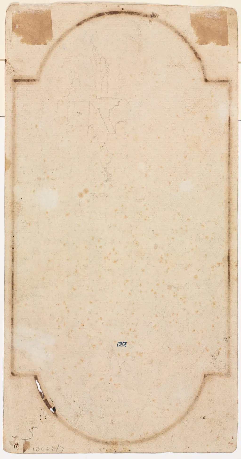 Fragment of an Arch (tracing from recto) (verso), by Andrea Locatelli, 1704