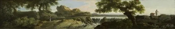 Landscape with a Waterfall and Distant Lake, by Andrea Locatelli
