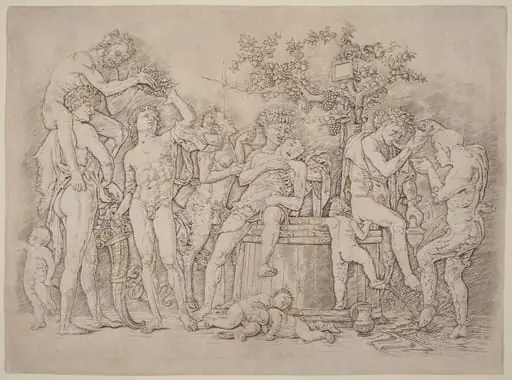 Bacchanal with a Wine Vat, by Andrea Mantegna