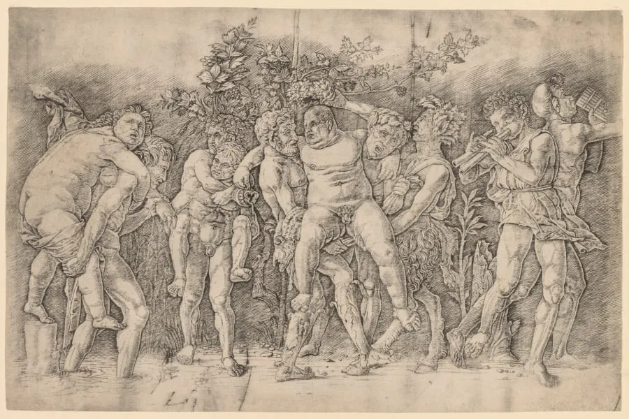 Bacchanal with Silenus, by Andrea Mantegna, 1481
