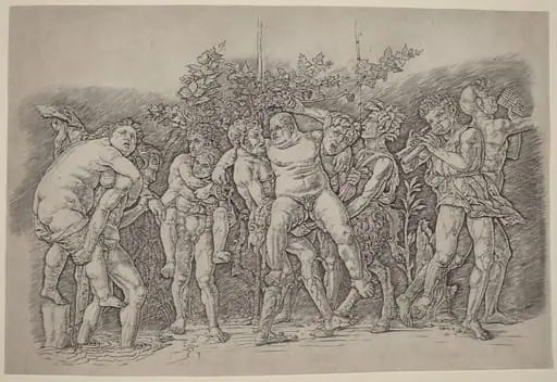 Bacchanal with Silenus, by Andrea Mantegna