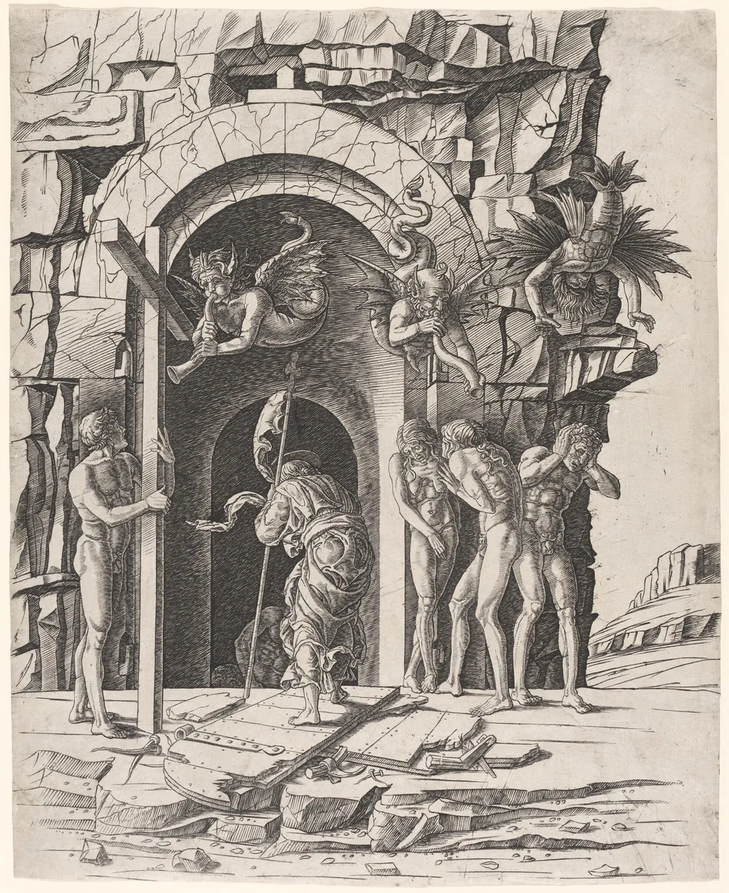 Descent into Limbo, by Andrea Mantegna, ink, 1475