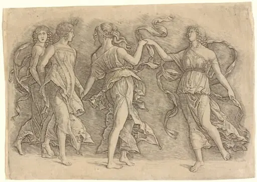 Four Dancing Muses, by Andrea Mantegna