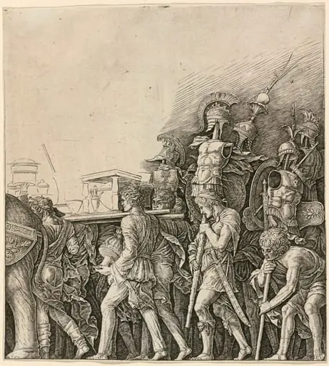 The Triumph of Caesar: Soldiers Carrying Trophies, by Andrea Mantegna