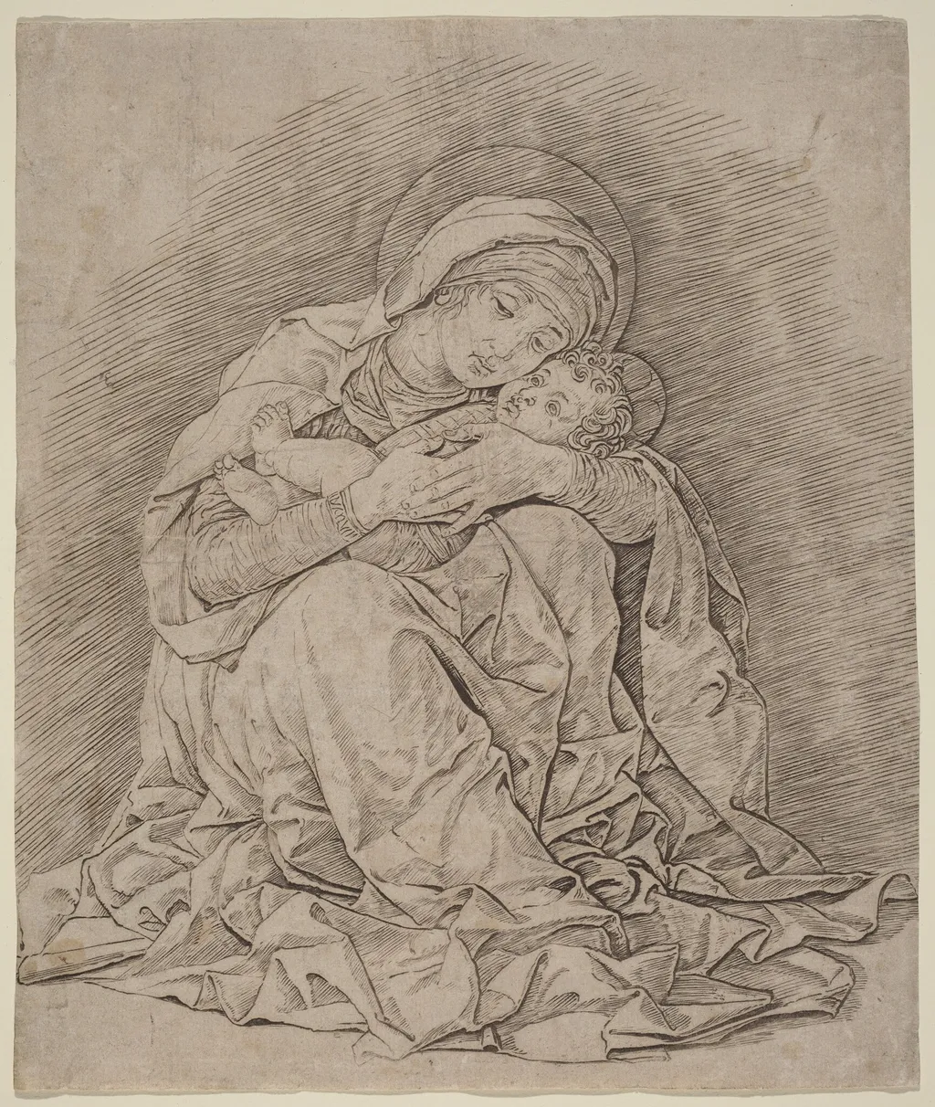 The Virgin and Child, by Andrea Mantegna, ink, 1490