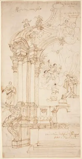 A Baldachin with a Painting of the Annunciation, by Andrea Pozzo