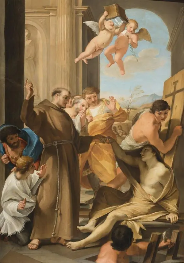 Saint Anthony Abbot reviving a Dead Man, by Andrea Sacchi