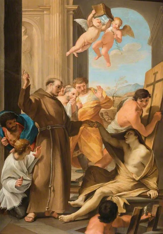 Saint Anthony of Padua reviving a Dead Man, by Andrea Sacchi, unspecified, 1635