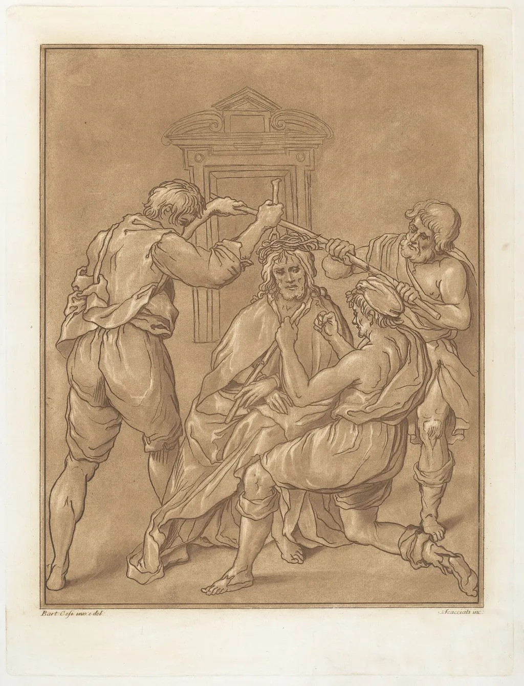 Christ Crowned with Thorns, by Andrea Scacciati, ink, 1766
